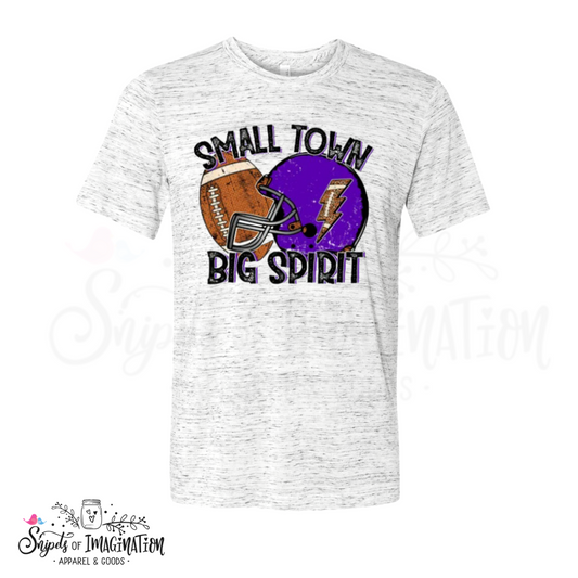 TShirt - Different Helmet Colors Available//Short Sleeve Soft White/Gray/Marble / Small Town Big Spirit Football//Team Color Football Helmet