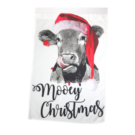 Flag - Mooey Christmas Cow Heifer Santa Hat