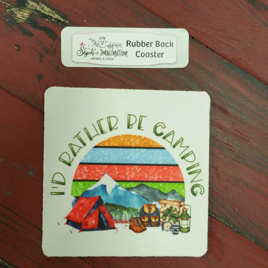 Coasters - I'd Rather Be Camping - Tent scene