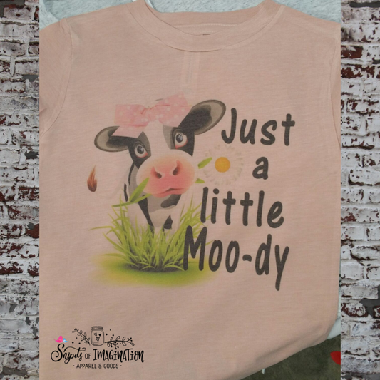 Shirt - Short Sleeve T-Shirt - Just a Little Moody with Cow - Child, Infant