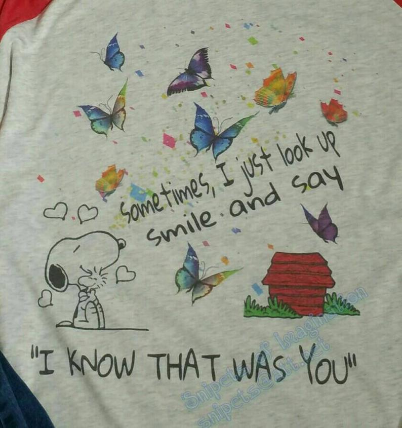 Raglan Shirt - Sometimes I look up smile and say "I Know That Was You"