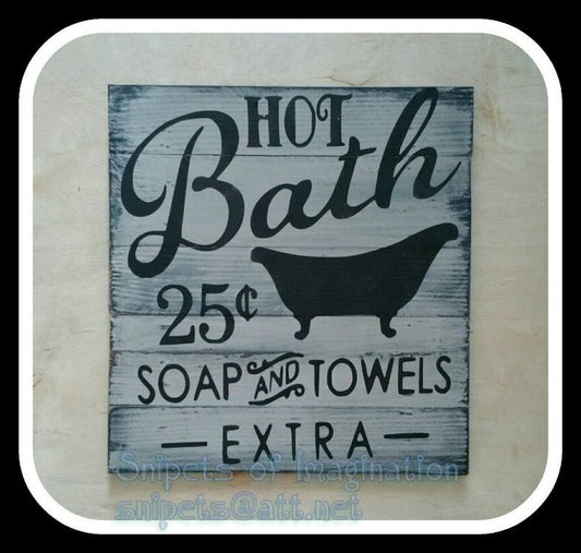 Wood Sign - Hot Bath