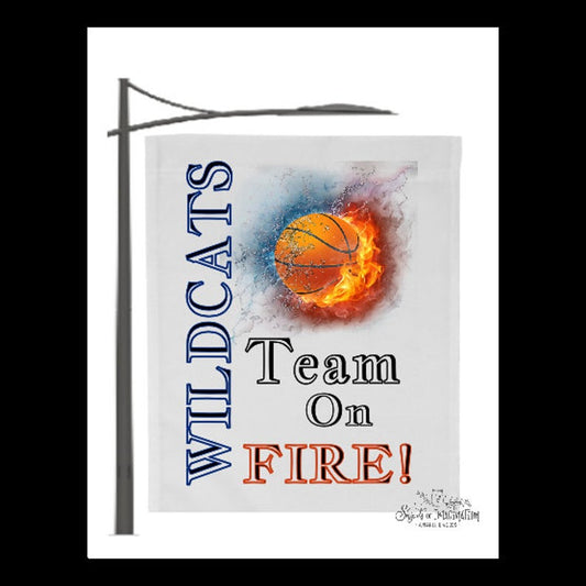 Flag - Wildcats Team On Fire - Basketball