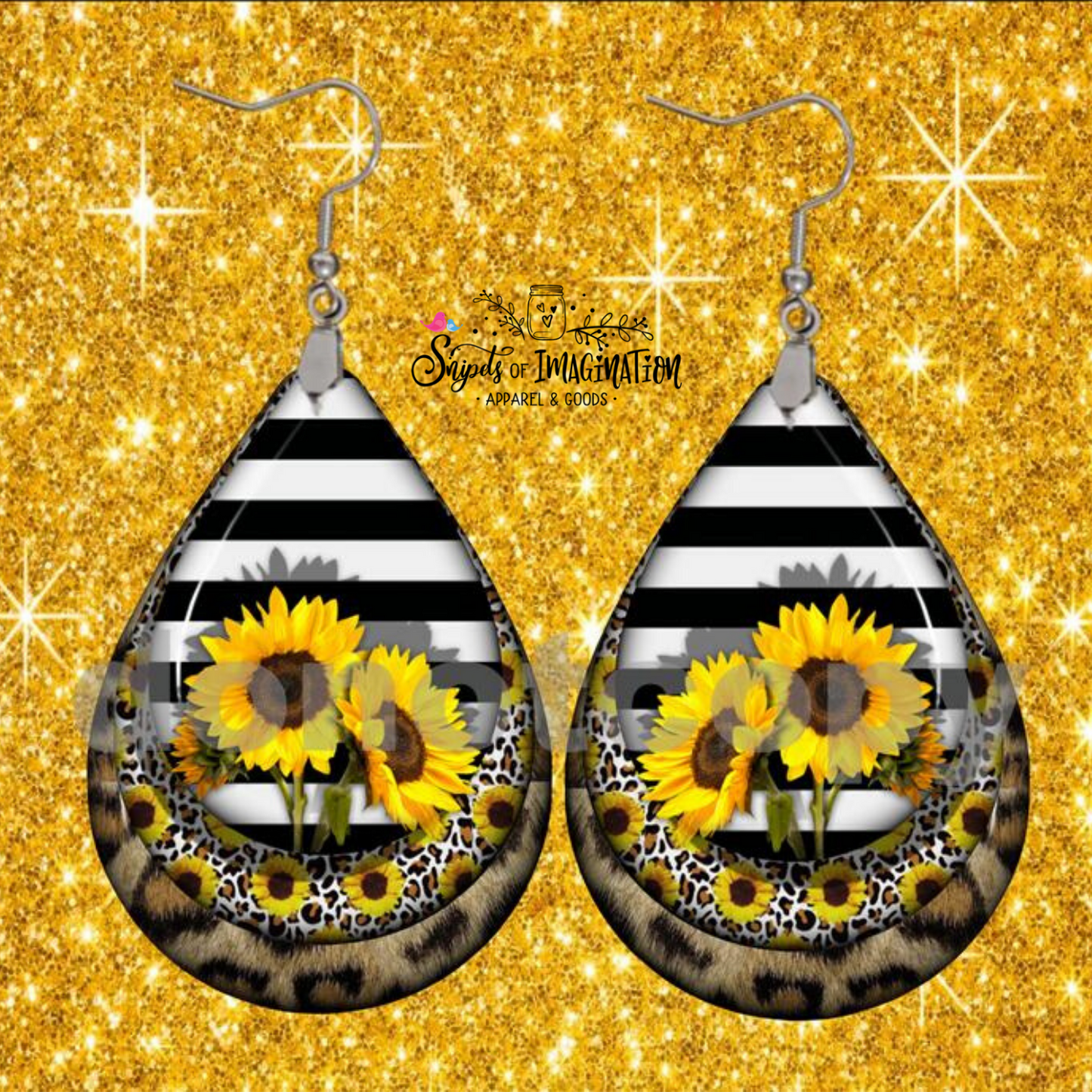 Earrings - Sunflowers, Stripes and Leopard