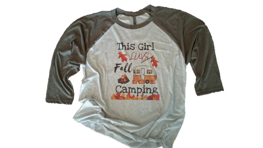 Raglan Shirt - This Girl Loves Fall Camping Shirt